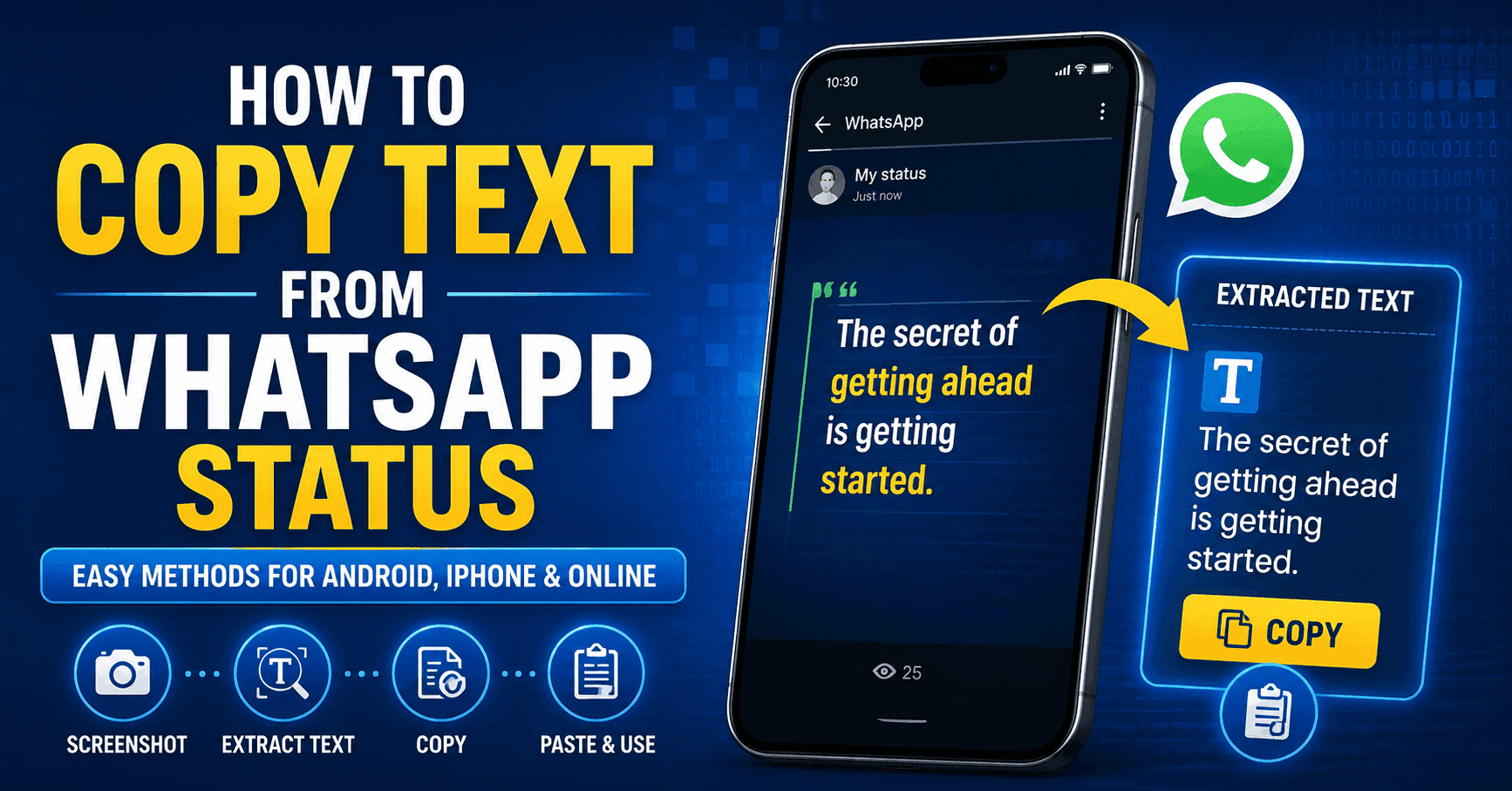 How to Copy Text from WhatsApp Status (Easy Methods)
